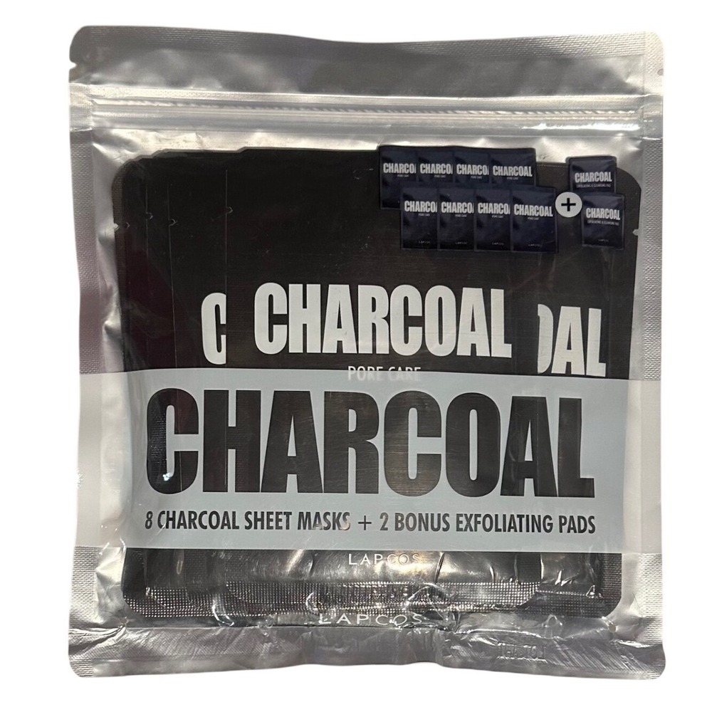 8 LAPCOS Charcoal Mask Set + 2 Exfoliating Mask